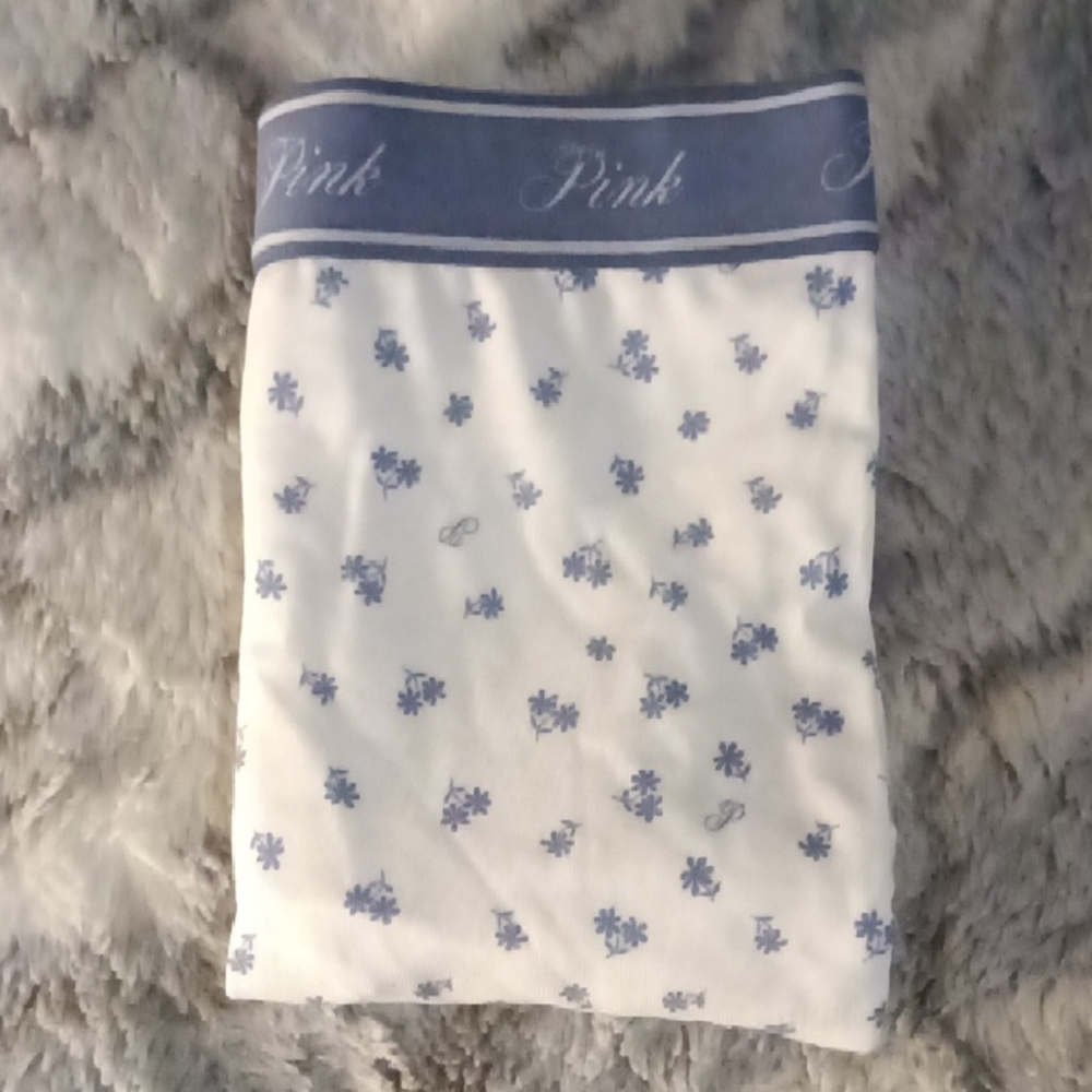 PINK Victoria's Secret Blue Floral Boy shorts